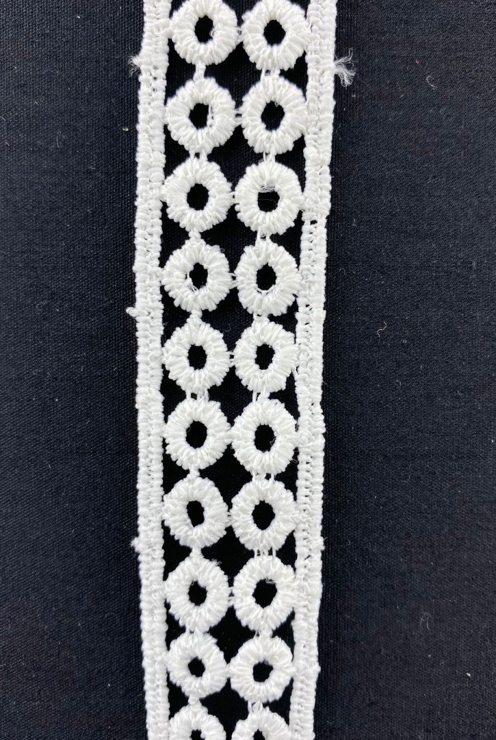 Ham Mat Polyester Güpür Brode Bant, Yerli, 2 cm