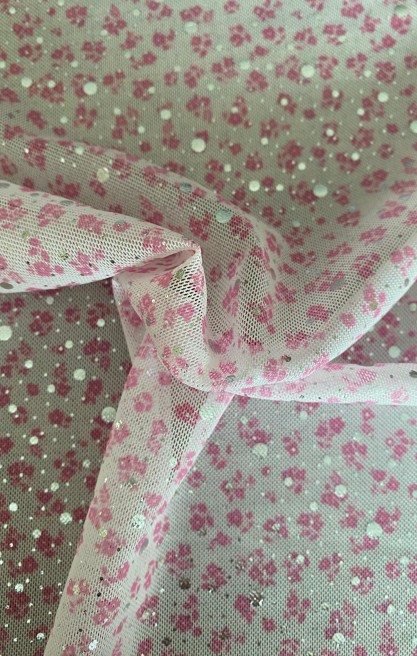 22366 TÜL/YERLİ/LEZ/POLYESTER/SİMLİ/BASKILI/BEYAZ-PEMBE/140 CM