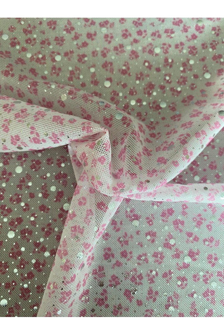 22366 TÜL/YERLİ/LEZ/POLYESTER/SİMLİ/BASKILI/BEYAZ-PEMBE/140 CM