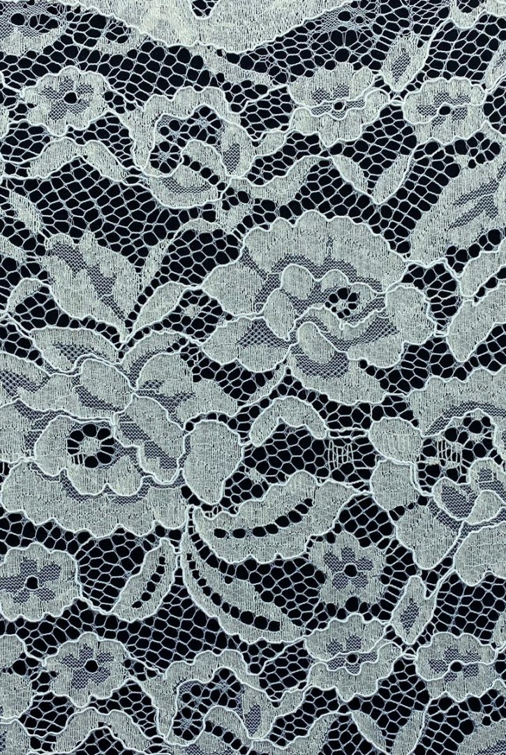 Fikseli Kordlu Pamuk Polyester Dantel Kumaş, 145 cm