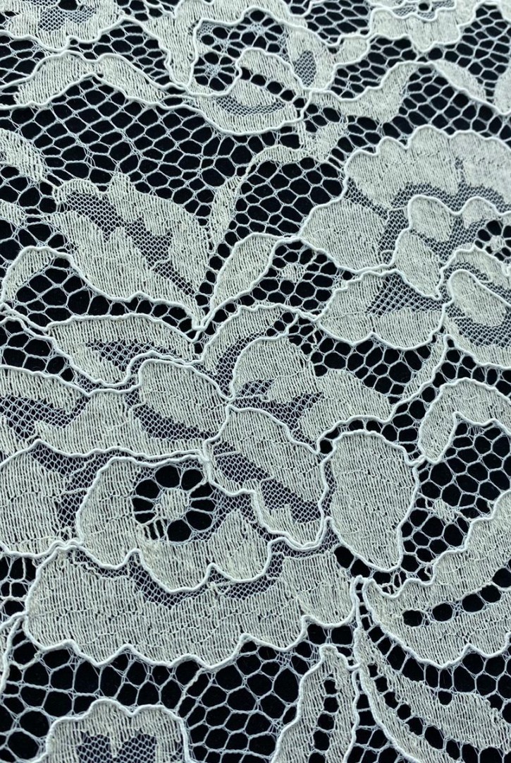 Fikseli Kordlu Pamuk Polyester Dantel Kumaş, 145 cm