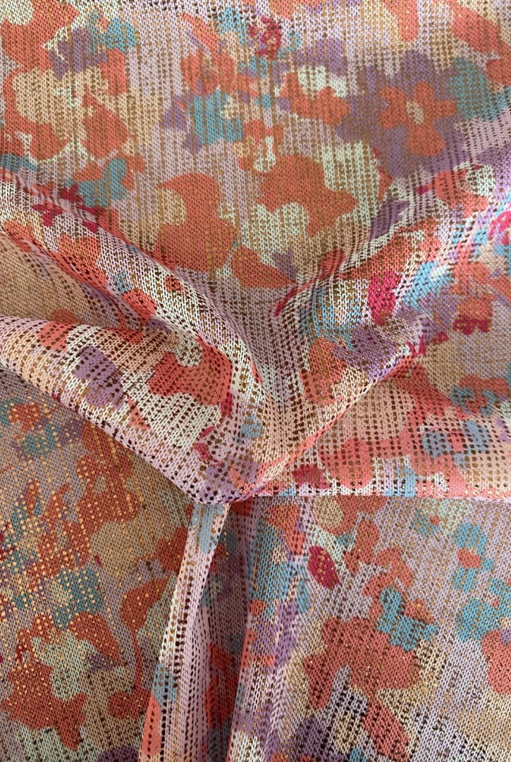 22367 TÜL/YERLİ/LEZ/POLYESTER/ELASTAN/BASKILI/RENKLİ/155 CM