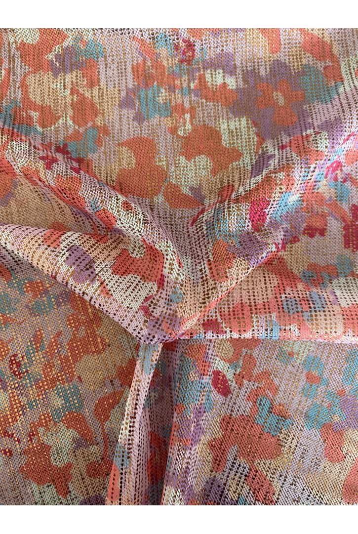 22367 TÜL/YERLİ/LEZ/POLYESTER/ELASTAN/BASKILI/RENKLİ/155 CM