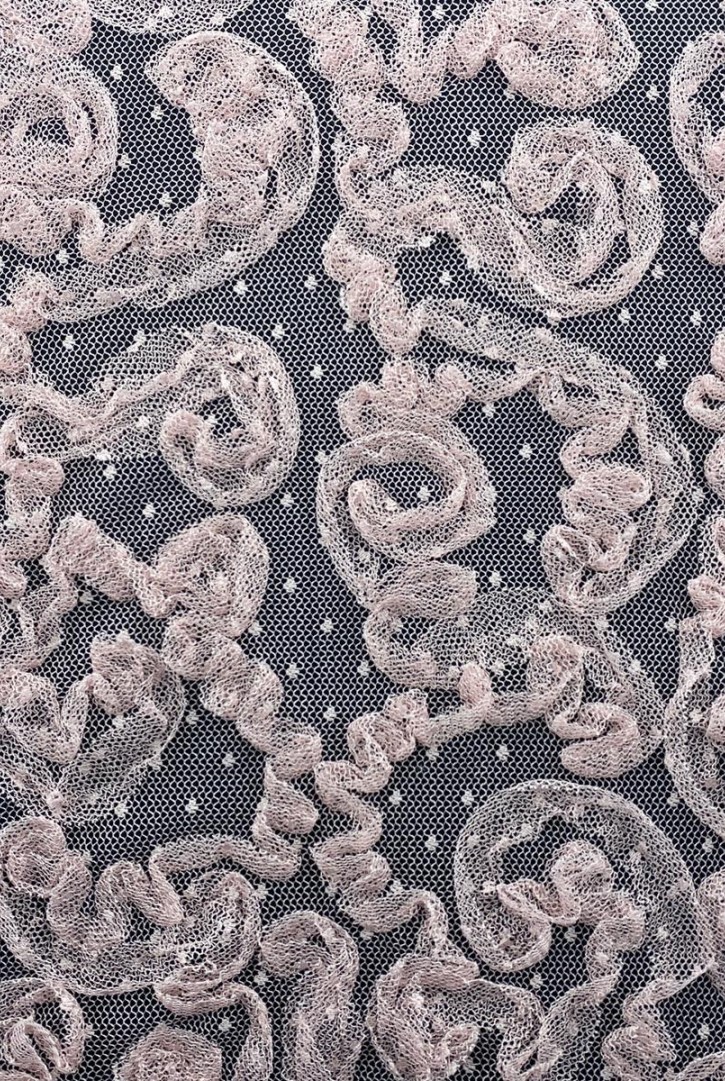 Gül Kurusu Süzeneli Yerli Polyester Tül