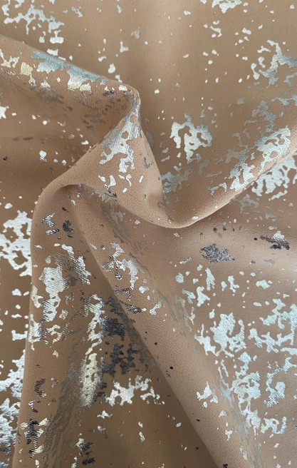 22369 KUMAŞ/YERLİ/LEZ/POLYESTER/SİMLİ/BEJ/155 CM