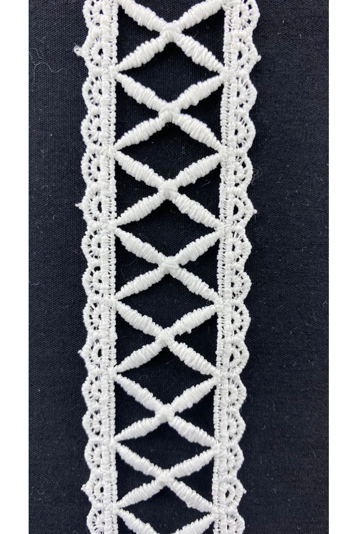 3 cm Ham Güpür Brode Bant, Yerli, Mat Polyester