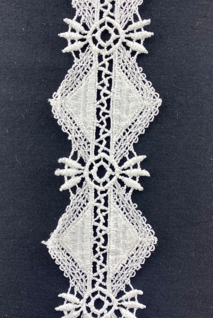 Beyaz Mat Polyester Güpür Brode Bant