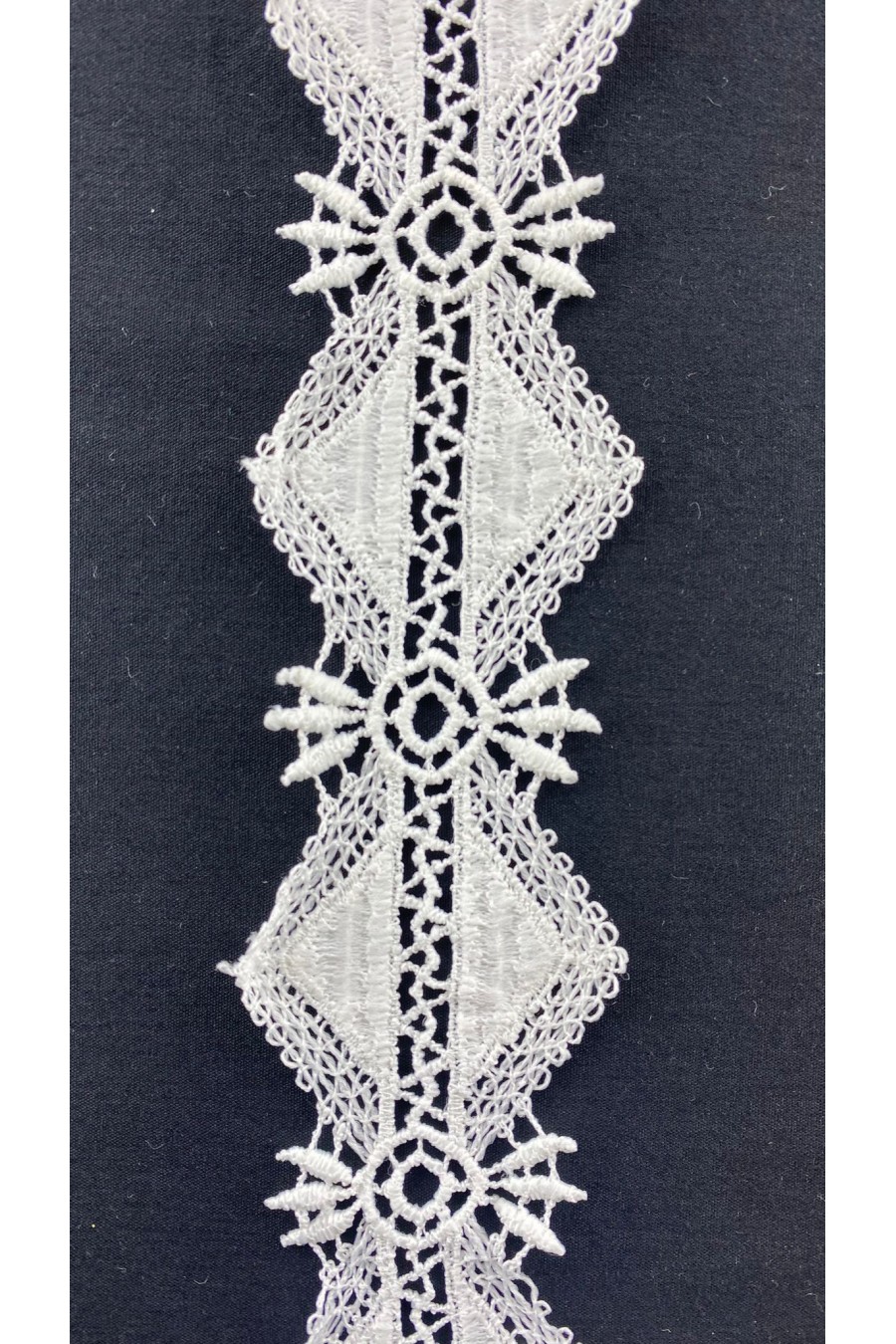 Beyaz Mat Polyester Güpür Brode Bant