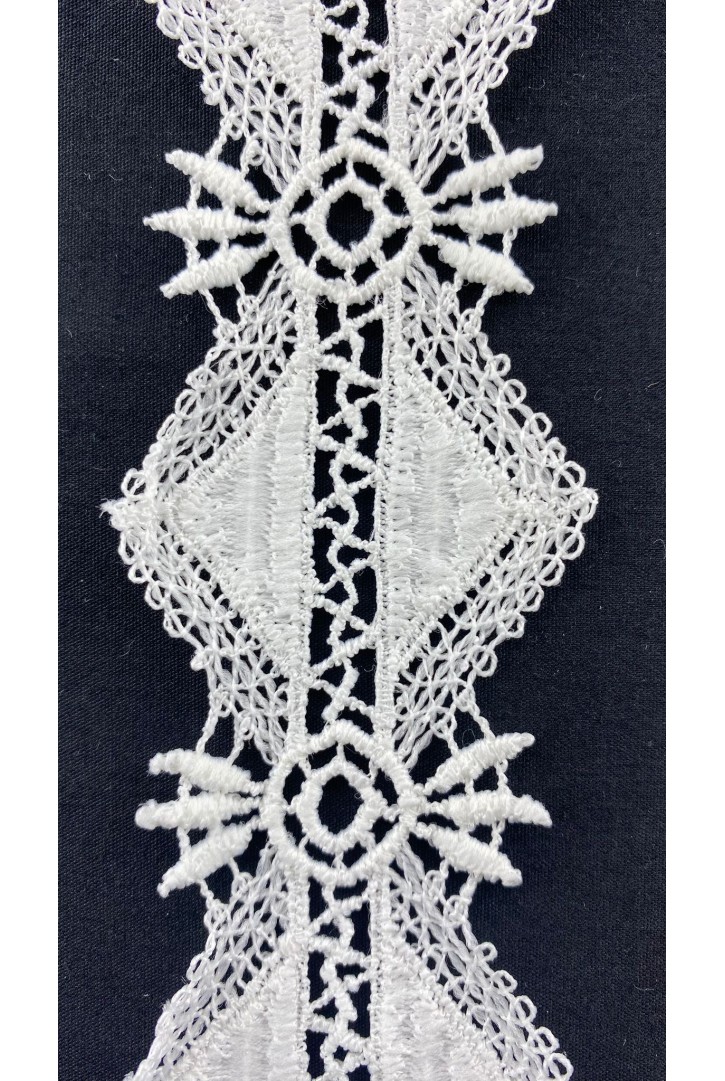 Beyaz Mat Polyester Güpür Brode Bant