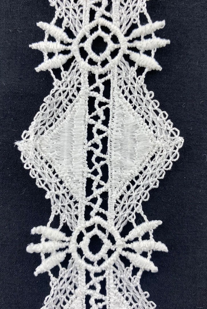 Beyaz Mat Polyester Güpür Brode Bant