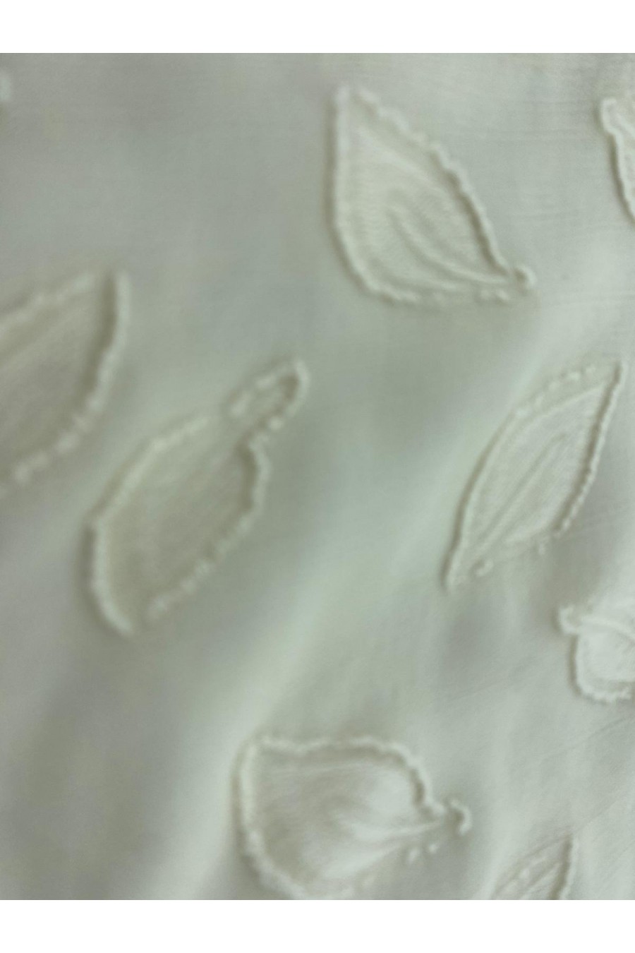 Yaprak Desenli Kesme Şifon, İthal, Bej Renk, 150 cm