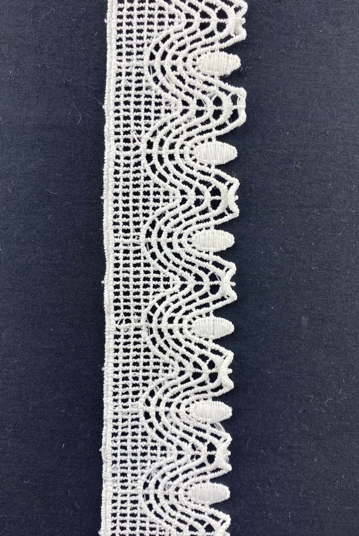 4,5 cm Ham Güpür Brode Bant, Yerli, Mat Polyester