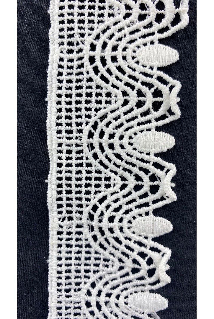 4,5 cm Ham Güpür Brode Bant, Yerli, Mat Polyester