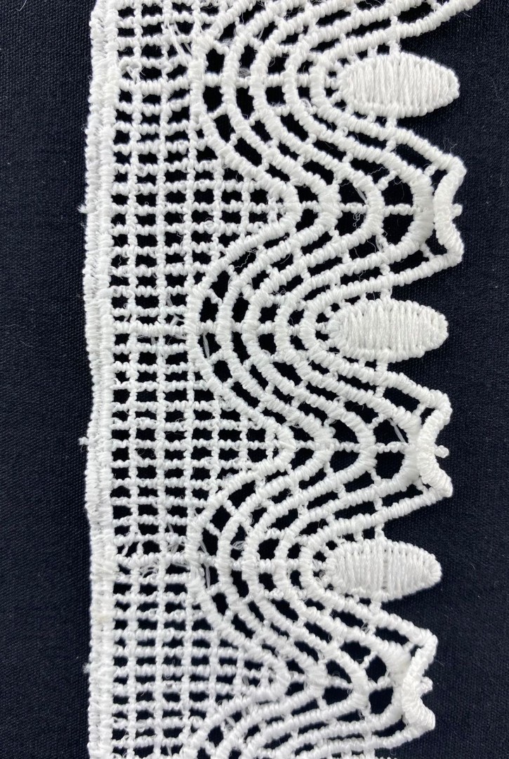 4,5 cm Ham Güpür Brode Bant, Yerli, Mat Polyester