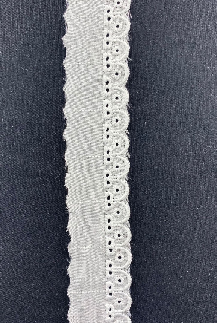 Kasarlı Terikotun Polyester Brode Bant, 3,5 cm