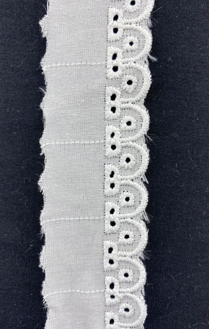 Kasarlı Terikotun Polyester Brode Bant, 3,5 cm