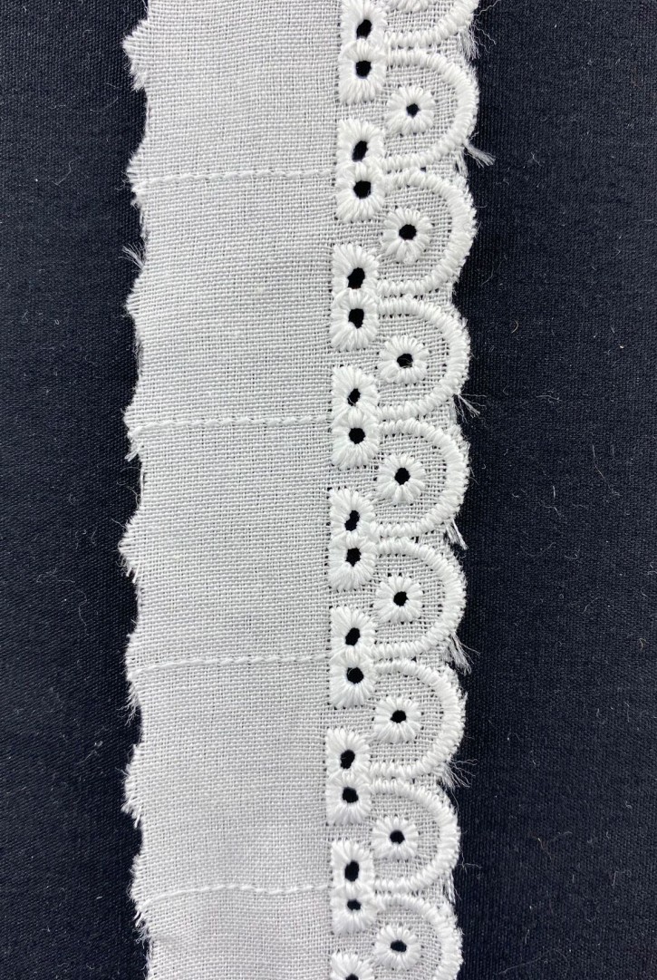 Kasarlı Terikotun Polyester Brode Bant, 3,5 cm