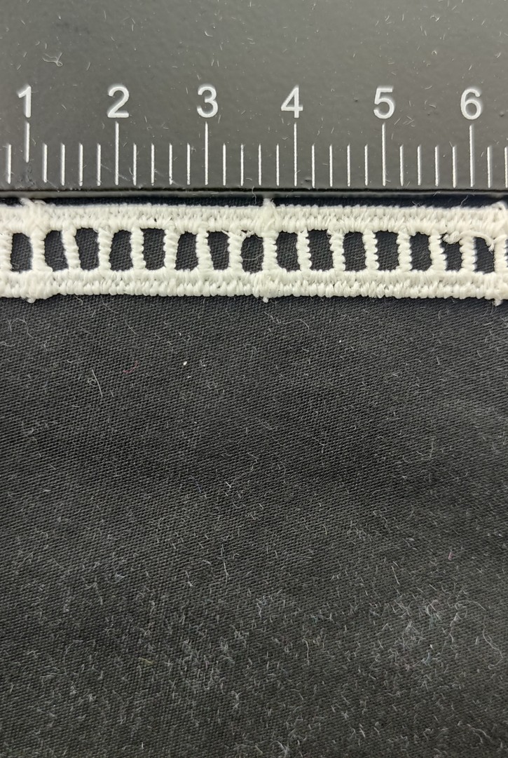 1 cm Merdiven Şeklinde Ham Mat Polyester Güpür Brode Bant