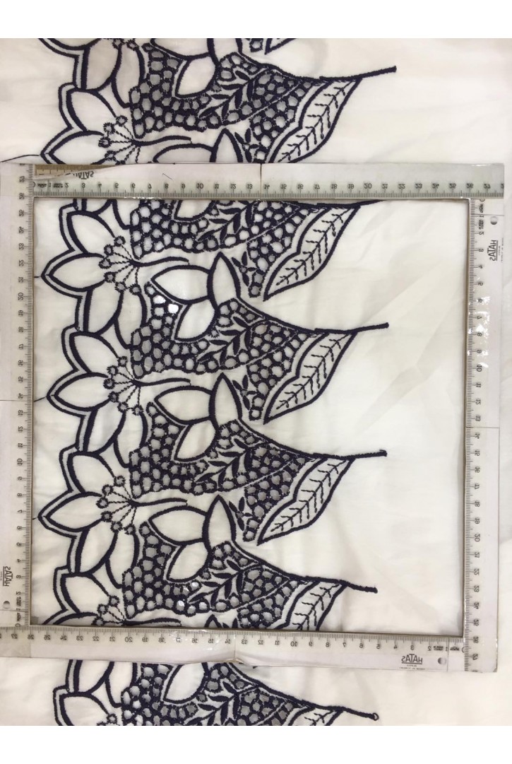 Bohrelli Lacivert İplik Vual Brode, Pamuk, Yerli