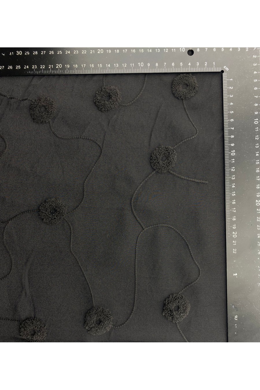 Nakışlı Siyah Dalyan Organze