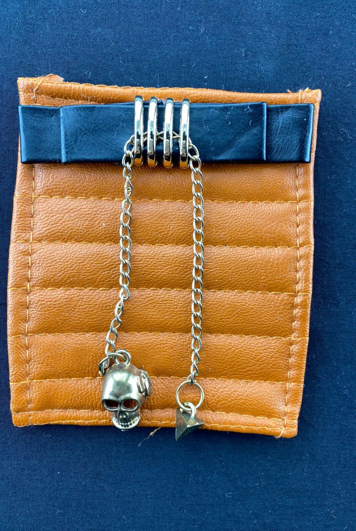 2082/AKSESUAR/BROŞ/PU/ZİNCİRLİ/TURUNCU