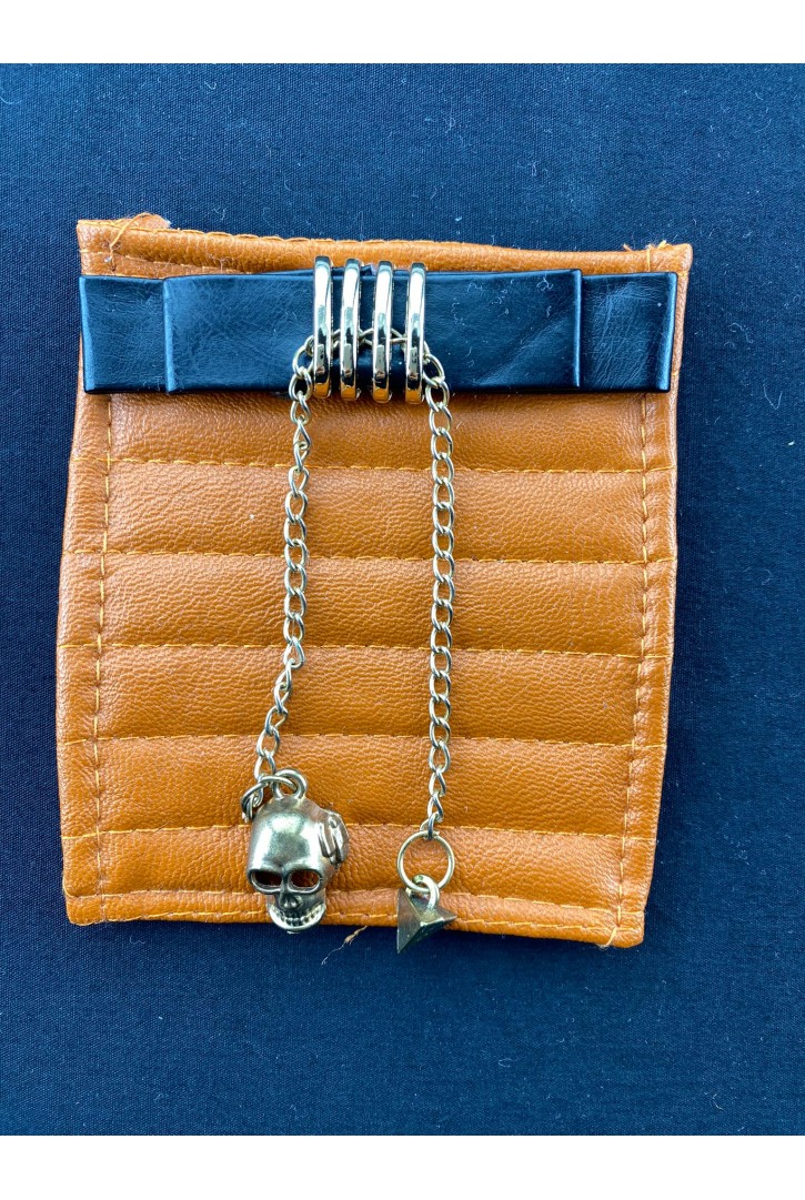 2082/AKSESUAR/BROŞ/PU/ZİNCİRLİ/TURUNCU