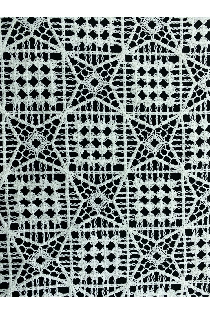 Ekru Güpür Polyester Yerli Brode Dantel - 140 cm