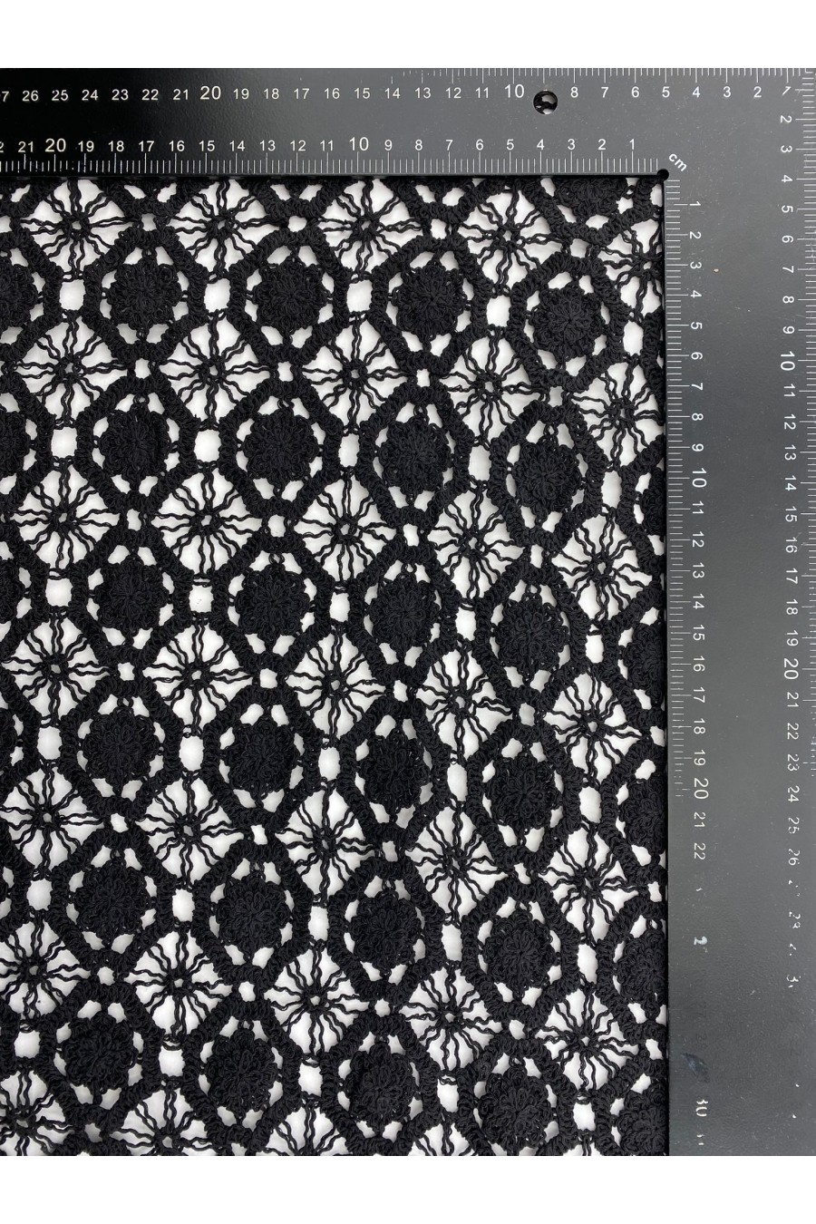 Siyah Pamuk Güpür İthal Brode Dantel - 125 cm