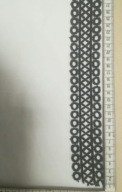 Siyah Mat Polyester Güpür Bant, İthal