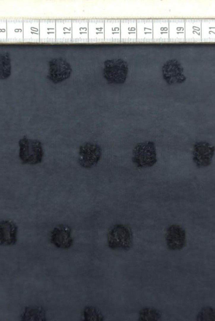 Siyah Puanlı Yerli Şifon Kumaş