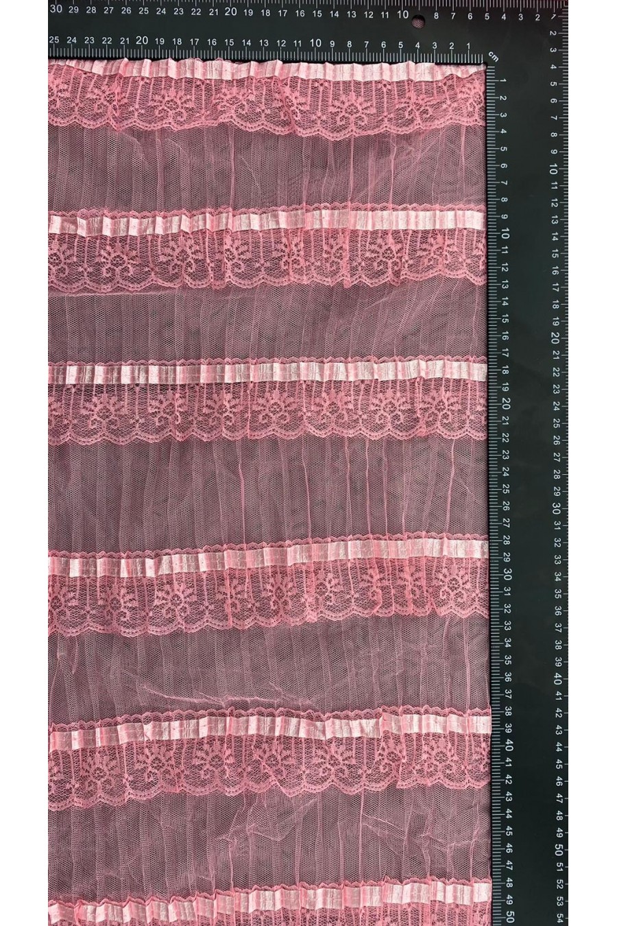 11025-METRE Pembe Firfirli Naylon Tül
