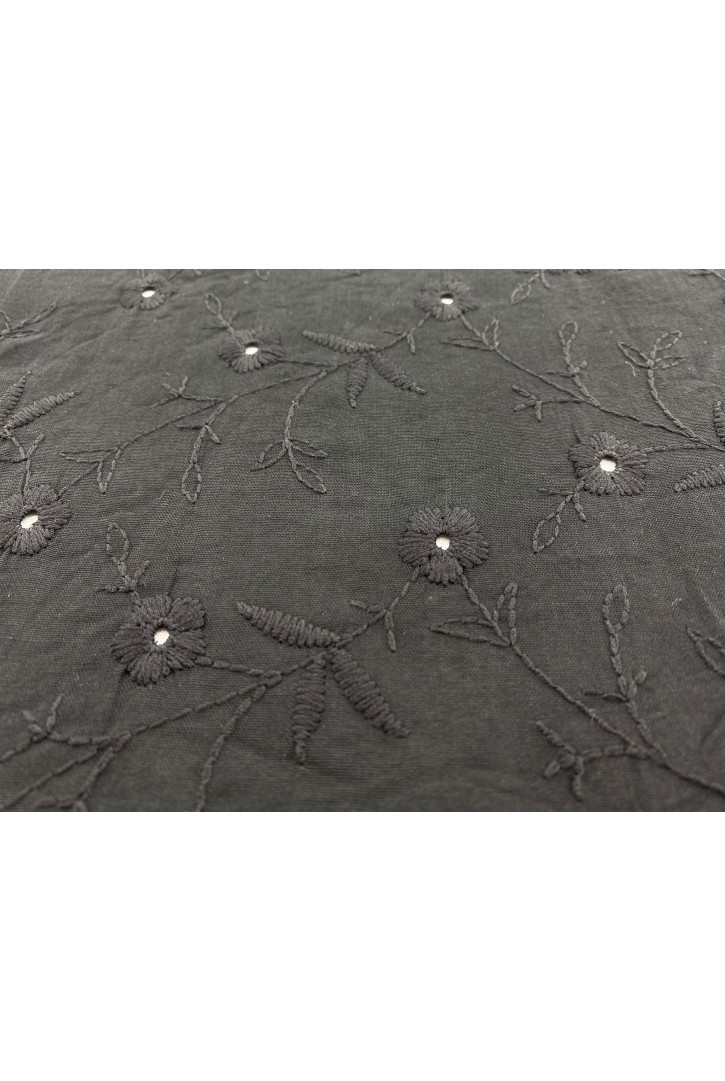 Siyah Pamuk Polyester Brode, 135 cm