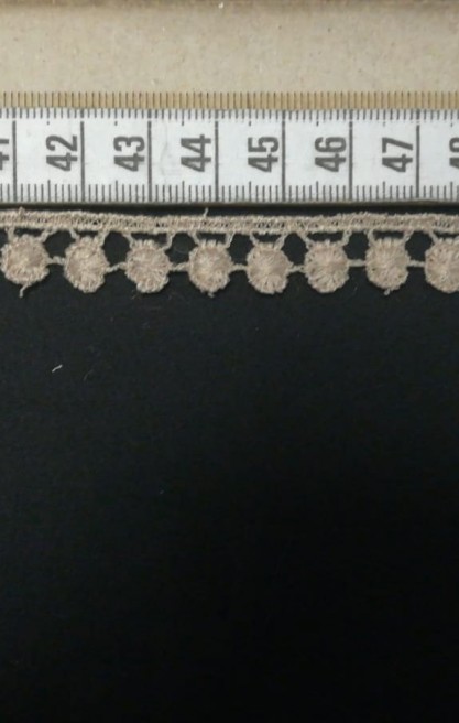 Bej Mat Polyester Güpür Brode Bant