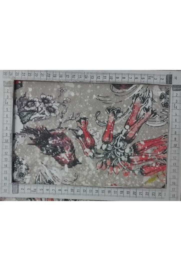 Beyaz Baskılı Likralı Tül Dantel - 150 cm