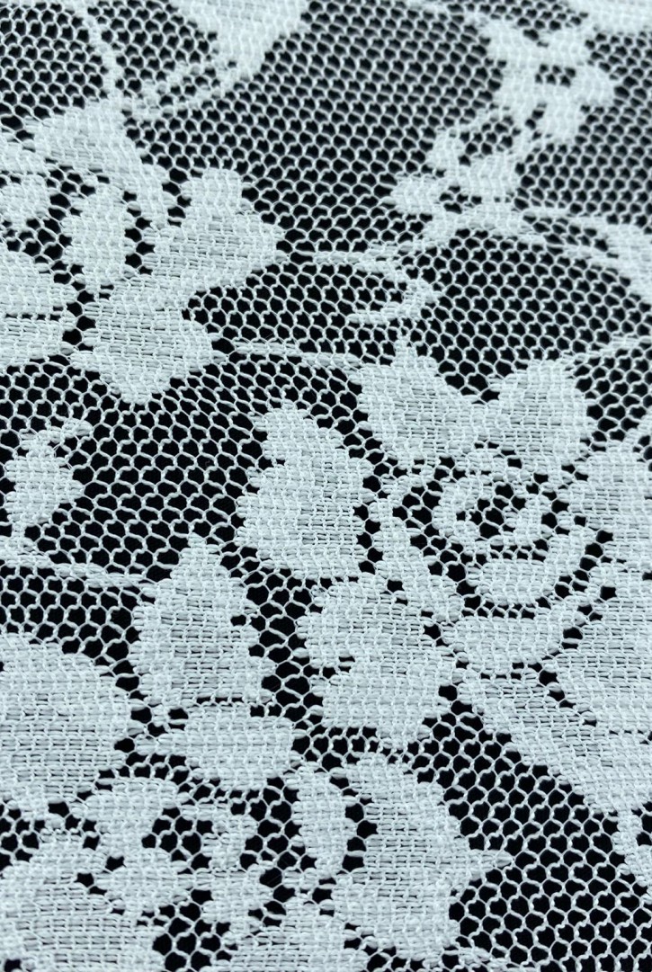 Optik Beyaz Likrasız Polyester Dantel