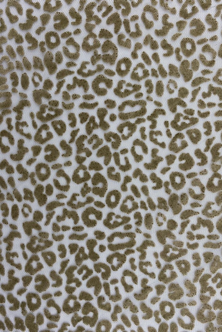 135 cm Yeşil Flok Baskılı Tül