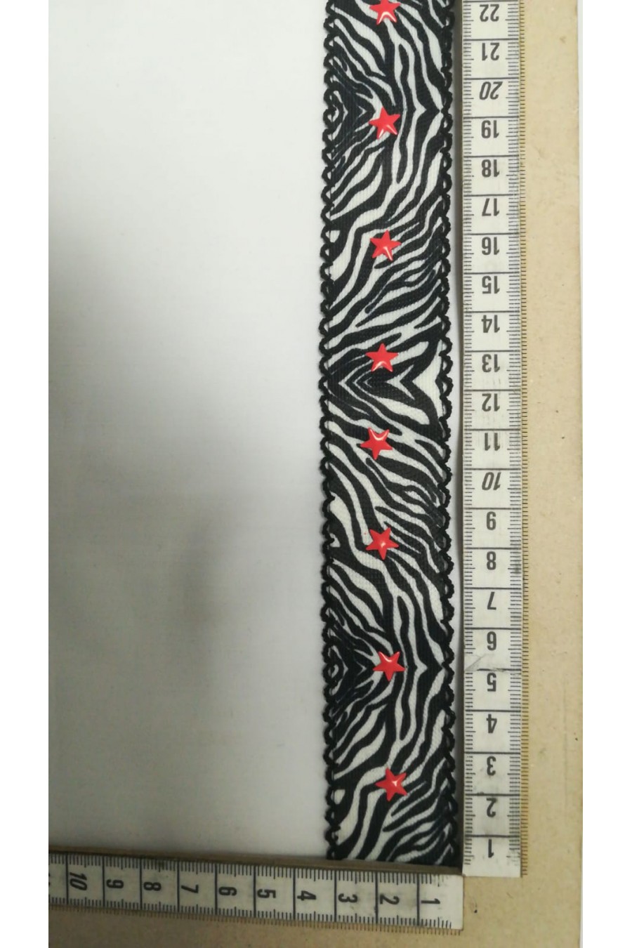 Yıldızlı Zebra Desenli Taş Raşel Bant, 3 cm