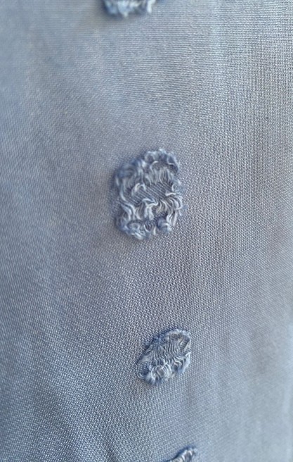 İndigo Renk Puanlı Şifon Kumaş - 150 cm, Yerli Üretim