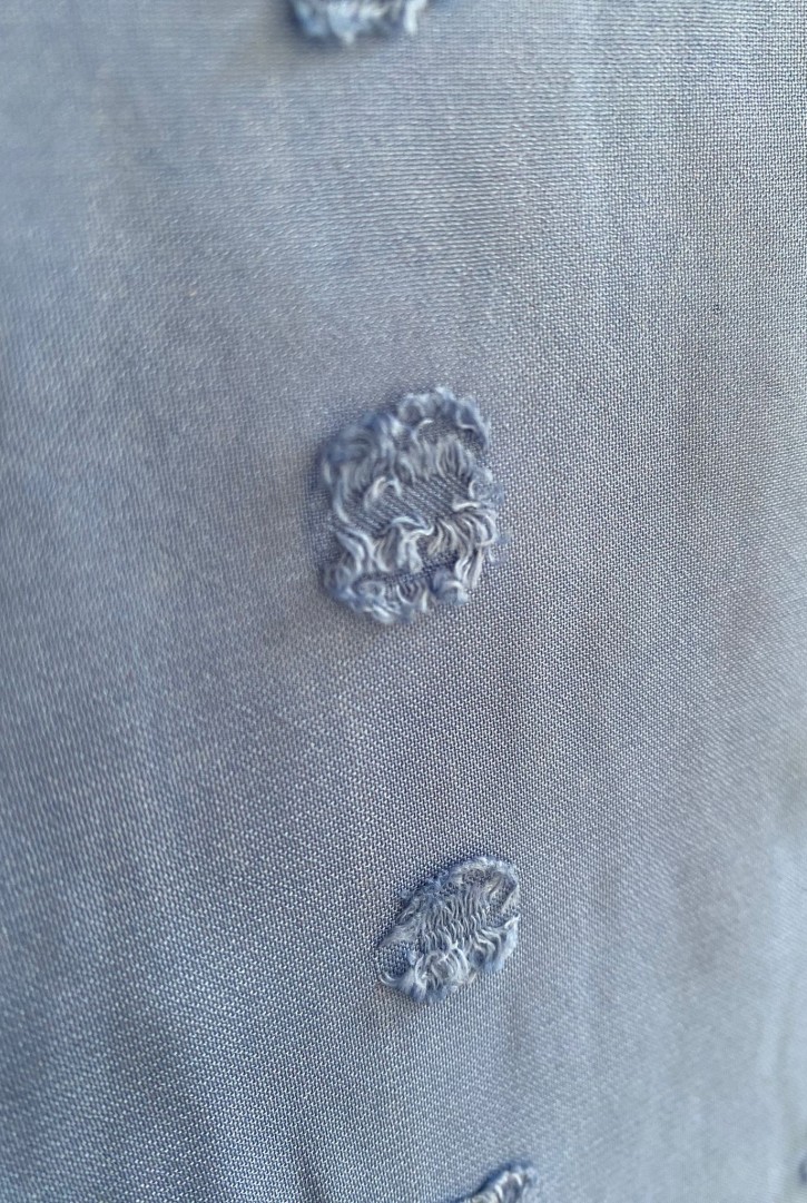 İndigo Renk Puanlı Şifon Kumaş - 150 cm, Yerli Üretim