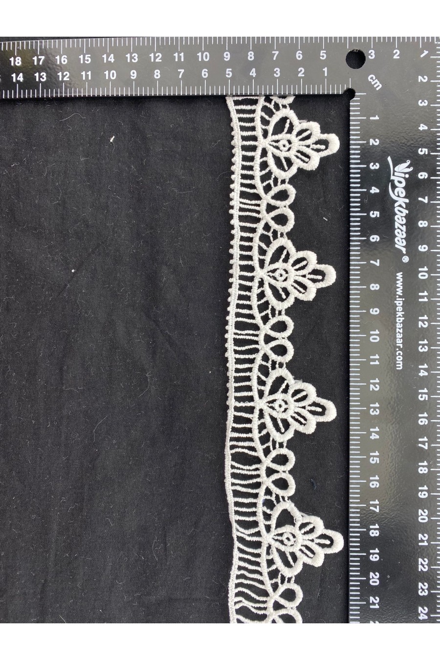 5 cm Beyaz Yerli Güpür Bant, Mat Polyester