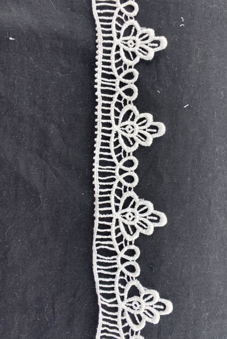 5 cm Beyaz Yerli Güpür Bant, Mat Polyester