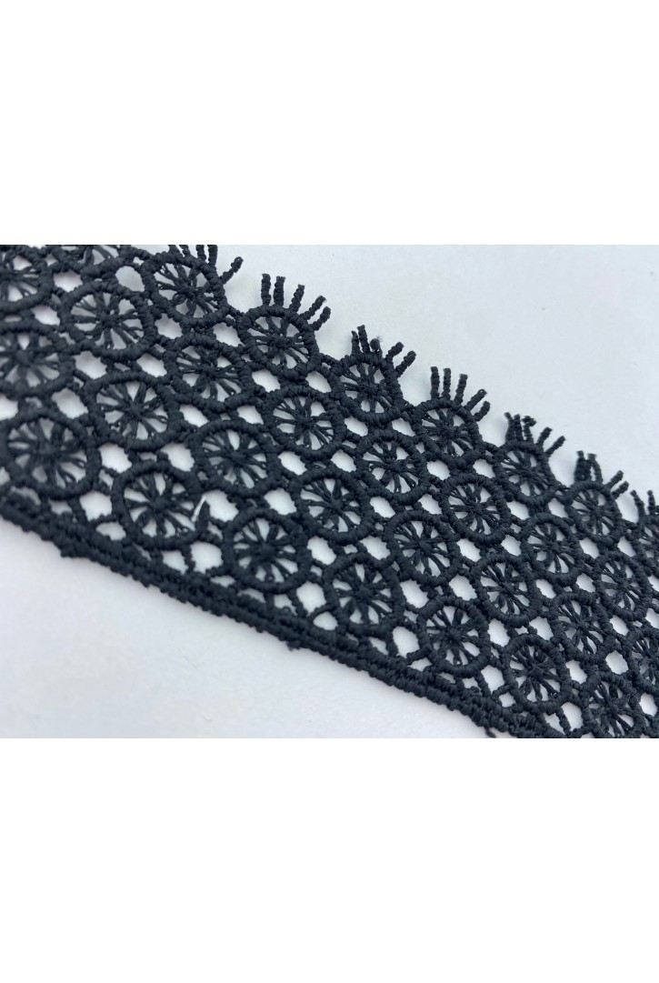5 cm Siyah Güpür Brode Bant