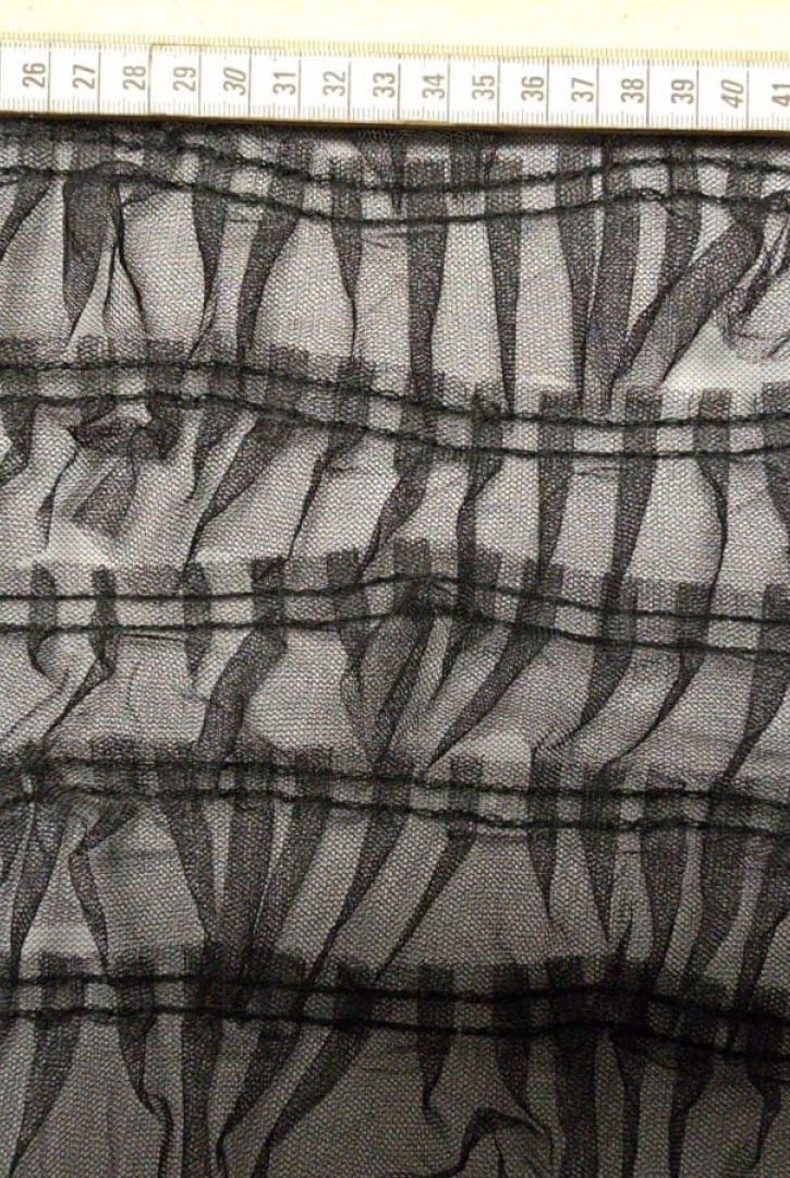 Siyah Fırfırlı Tül Dantel