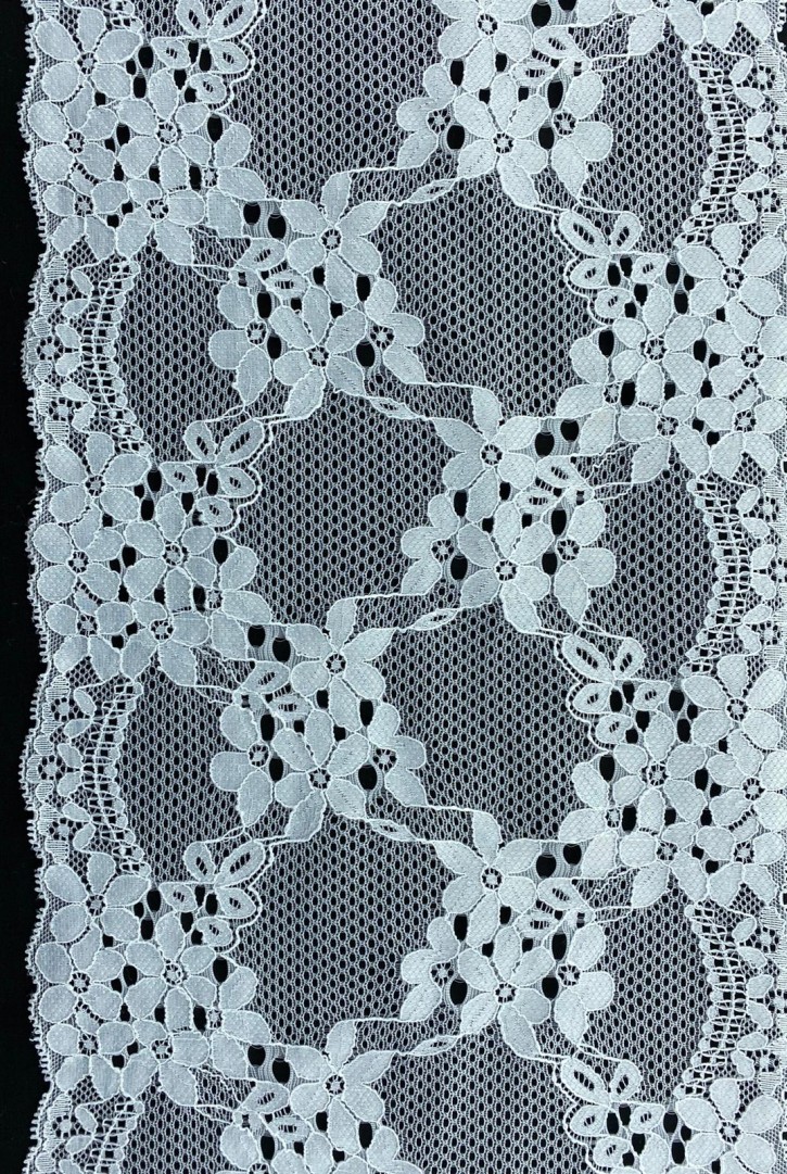 20 cm Off White Likralı İthal Dantel Bant