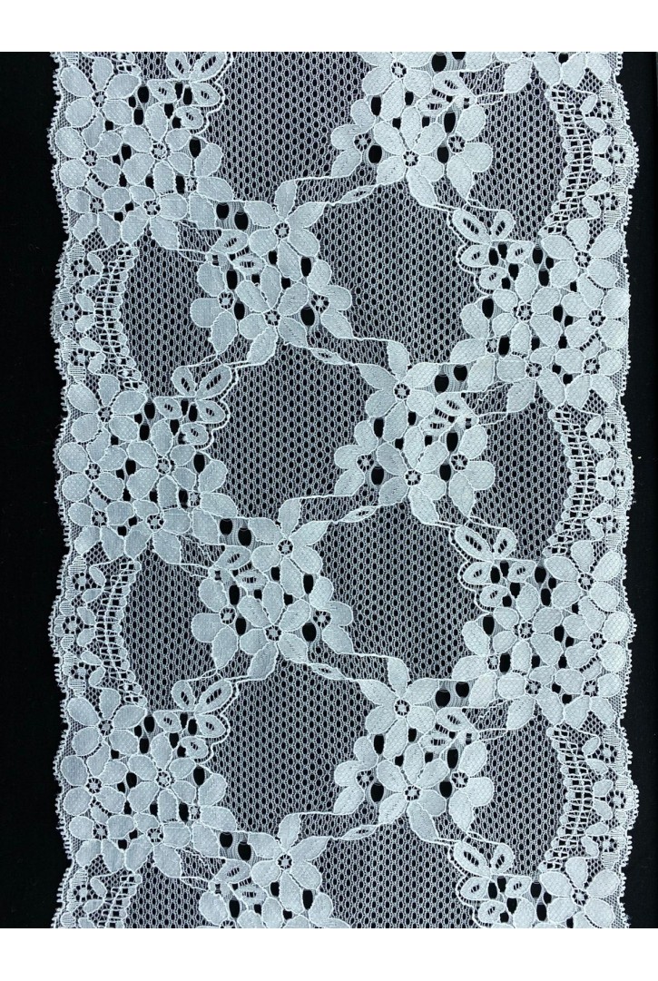 20 cm Off White Likralı İthal Dantel Bant