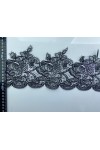 23072 DANTEL/İTHAL/BANT/POLYESTER/APLİKE/SİYAH/12 CM