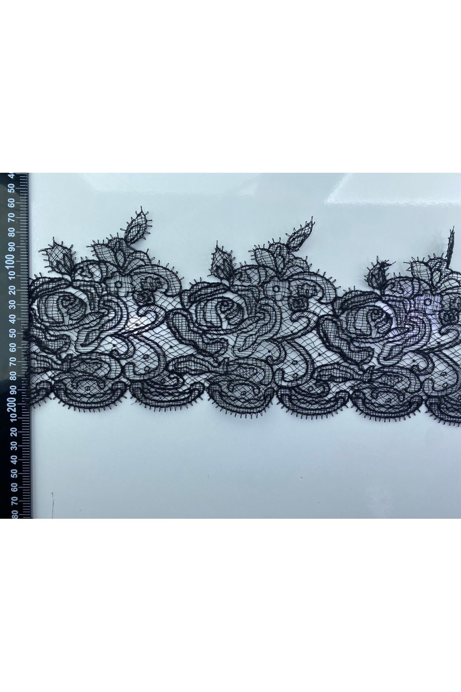 23072 DANTEL/İTHAL/BANT/POLYESTER/APLİKE/SİYAH/12 CM