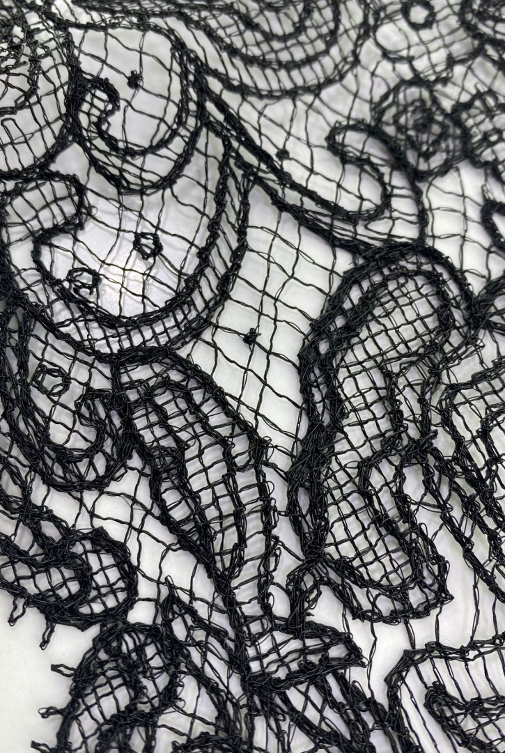 23072 DANTEL/İTHAL/BANT/POLYESTER/APLİKE/SİYAH/12 CM