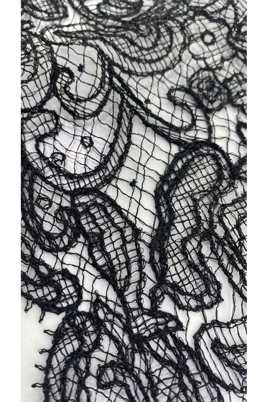 23072 DANTEL/İTHAL/BANT/POLYESTER/APLİKE/SİYAH/12 CM