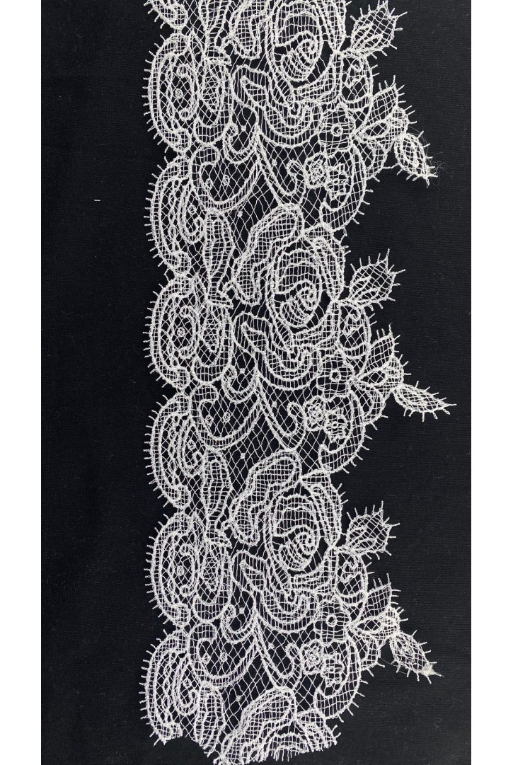 23072 DANTEL/İTHAL/BANT/POLYESTER/APLİKE/BEYAZ/12 CM